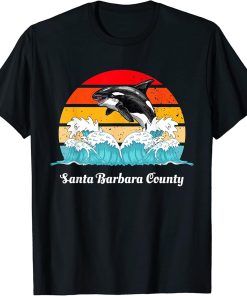 Vintage Santa Barbara County Distressed Orca Killer Whale T-Shirt