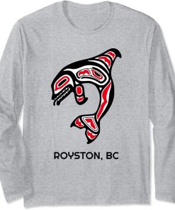 Royston, British Columbia Native American Orca Killer Whales Long Sleeve T-Shirt